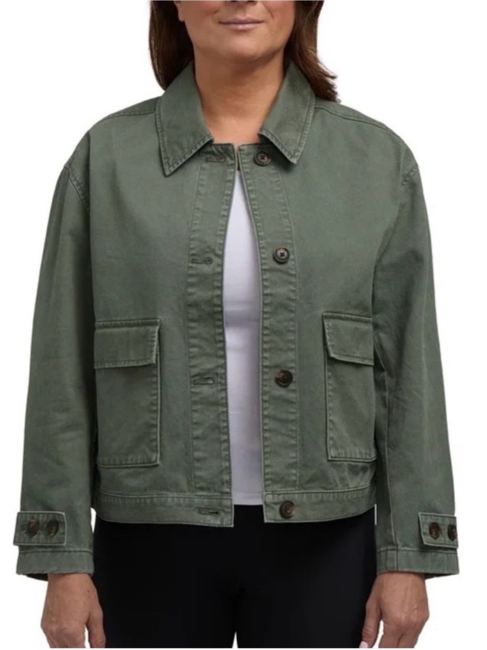 Hunter - Women’s Olive Green Utility Jacket with Front Flap Pockets
